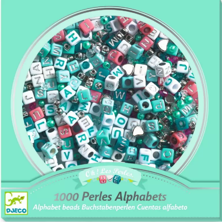 Djeco Perles, Savons, Bougies<1000 Perles Alphabet "Argent" 0030