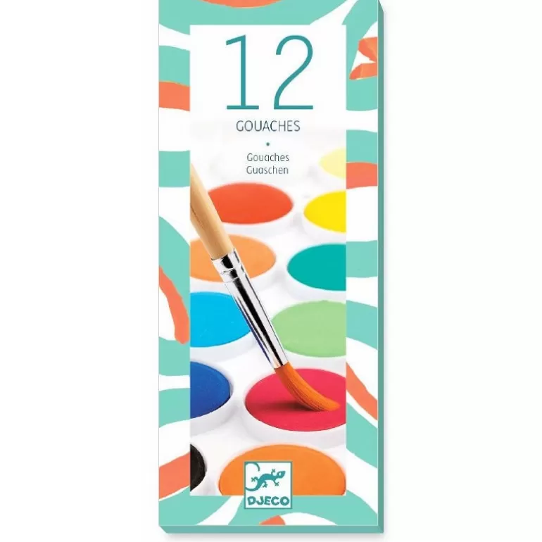 Djeco Feutres Et Gouaches<12 Gouaches Pour Enfant 8803