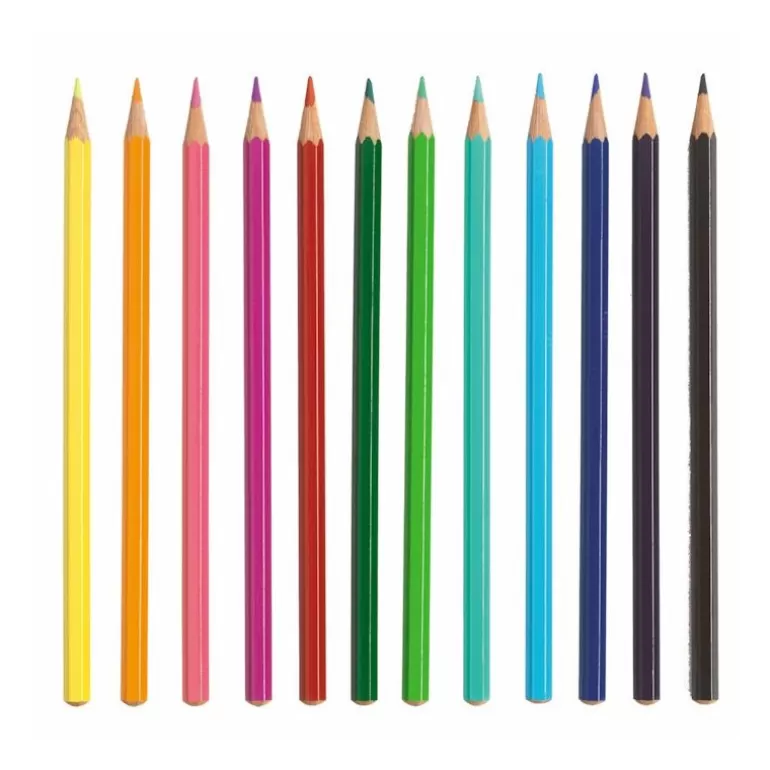 Djeco Feutres Et Gouaches<12 Mini Crayons De Couleur 5395