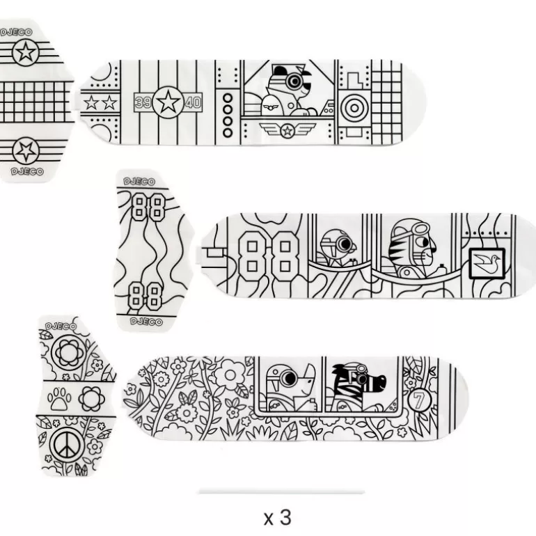 Djeco Bricolage Enfant<3 Avions A Colorier "Dans Le Ciel" Diy 7948