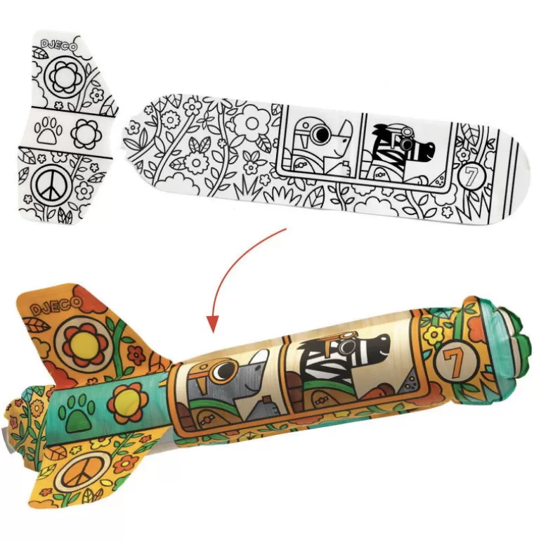 Djeco Bricolage Enfant<3 Avions A Colorier "Dans Le Ciel" Diy 7948