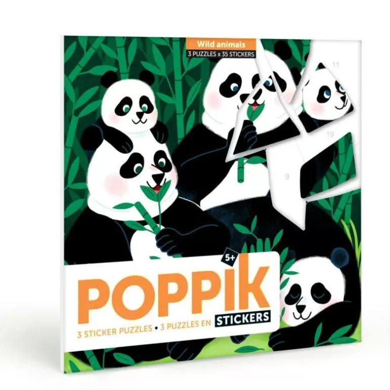 POPPIK Jeux, Puzzles Et Stickers Poppik<3 Puzzles En Stickers "Animaux Sauvages"