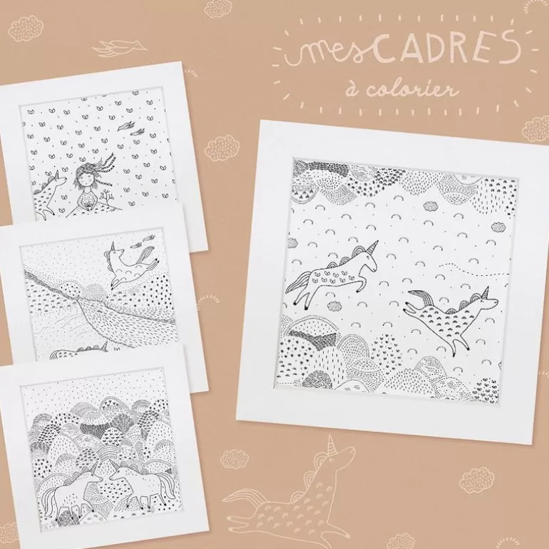 PIROUETTE Cacahouète Jeux Pirouette Cacahouète<4 Cadres Licornes A Colorier Et A Fabriquer