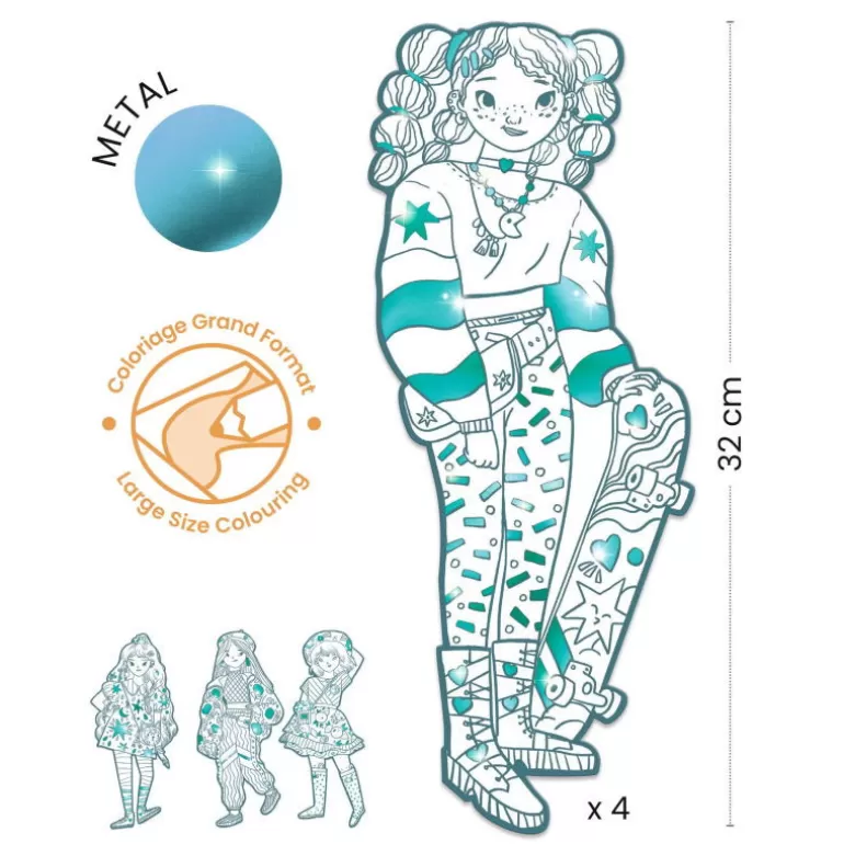 Djeco Dessin, Peinture, Coloriage<4 Coloriages Mode "Angele & Ses Amies" Les Demoiselles 9547