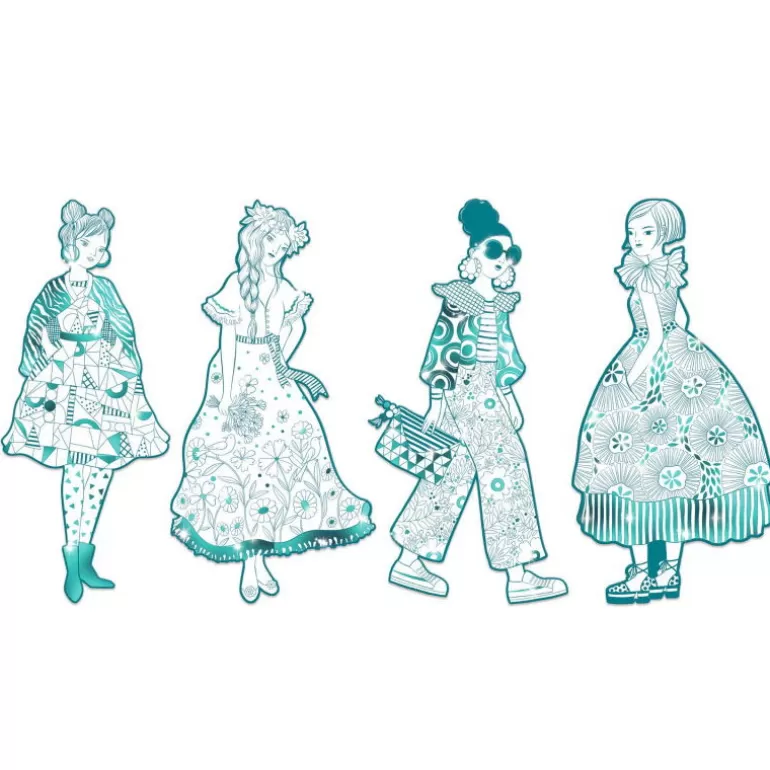 Djeco Dessin, Peinture, Coloriage<4 Coloriages Mode "Rebekka & Ses Amies" Les Demoiselles 9545
