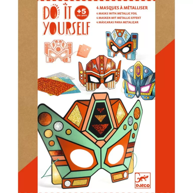 Djeco Décoration Enfants<4 Masques A Métalliser "Super Robots" Diy 7924