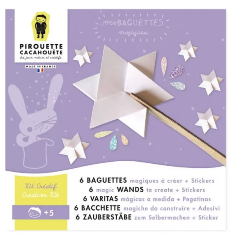 PIROUETTE Cacahouète Jeux Pirouette Cacahouète<6 Baguettes Magiques A Creer, Kit Creatif Pour Enfant