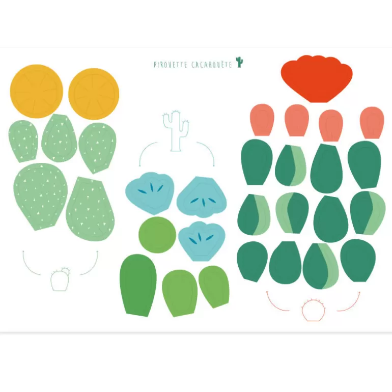 PIROUETTE Cacahouète Jeux Pirouette Cacahouète<6 Cactus A Creer, Kit Creatif Pour Enfant