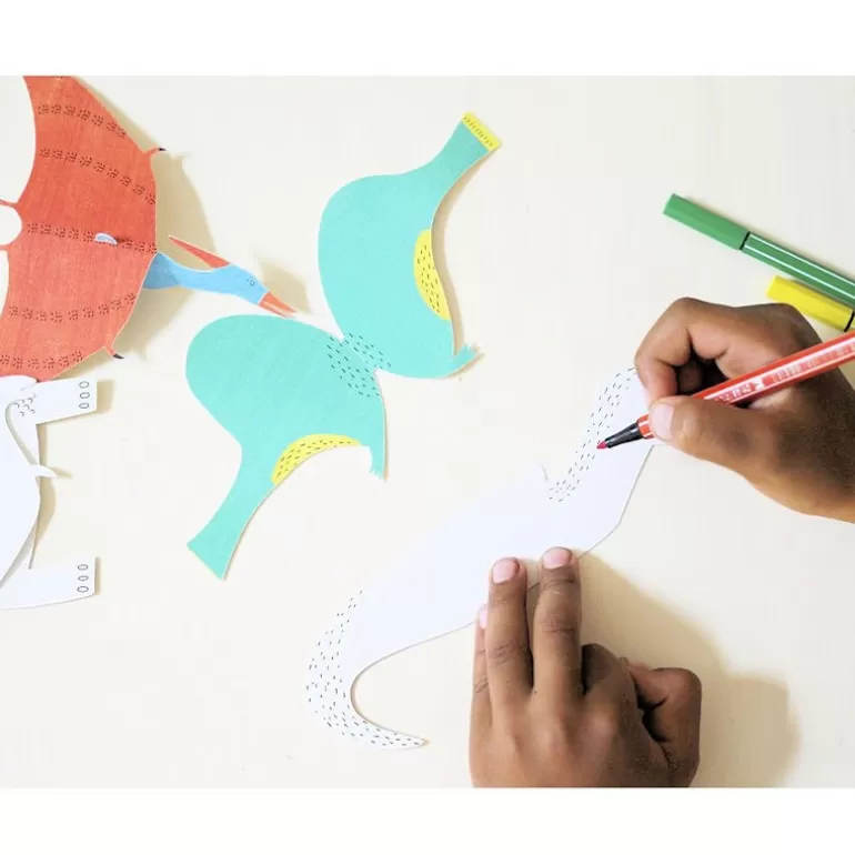 PIROUETTE Cacahouète Jeux Pirouette Cacahouète<6 Dinosaures A Colorier, Kit Creatif Pour Enfant