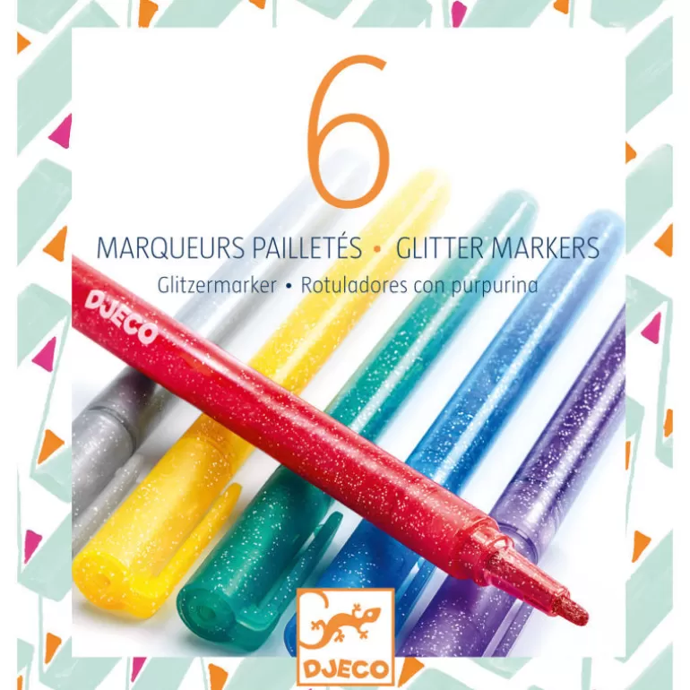 Djeco Feutres Et Gouaches<6 Marqueurs Pailletes Djo 8871