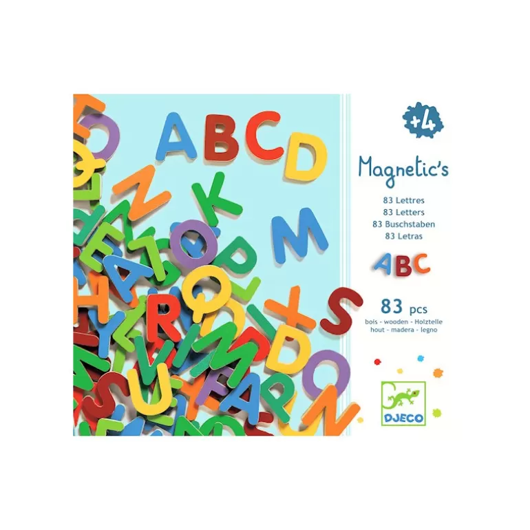 Djeco Jeux De Société<83 Petites Lettres Magnetiques En Bois 3101