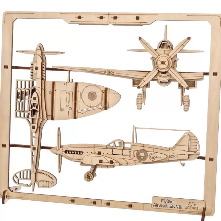 UGEARS models Déco Design<Avion De Chasse – Ugears Puzzle 2,5D En Bois