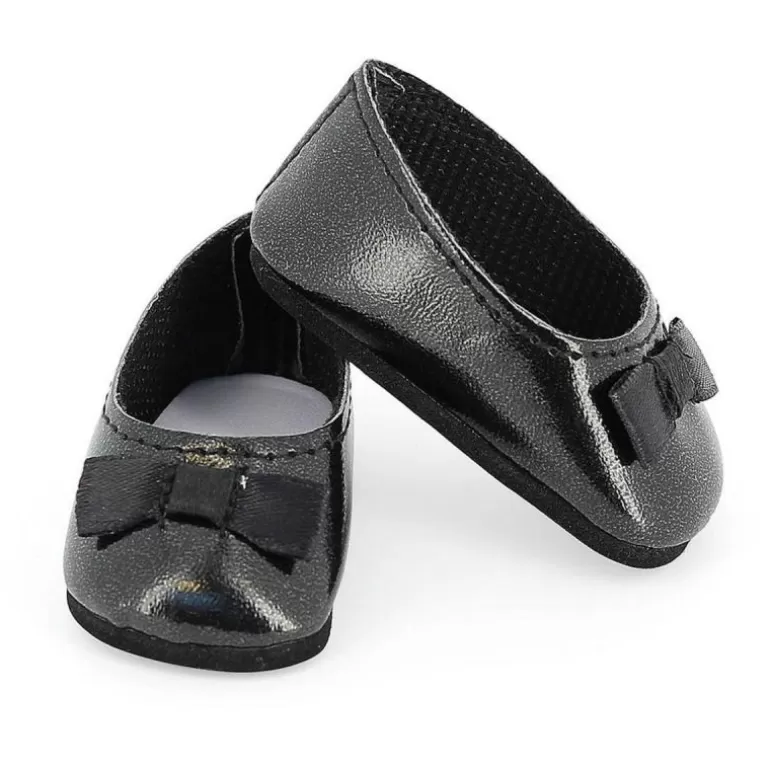 Petitcollin Poupées, Peluches<Ballerines Noires Avec Noeud Pour Poupées De 39 A 48 Cm