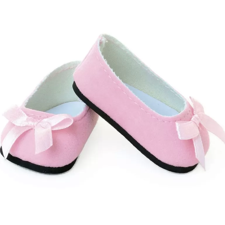 Petitcollin Poupées, Peluches<Ballerines Roses Avec Noeud Pour Poupées De 39 A 48 Cm
