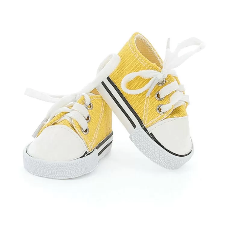 Petitcollin Poupées, Peluches<Baskets Jaunes En Toile Pour Poupées De 36 Cm