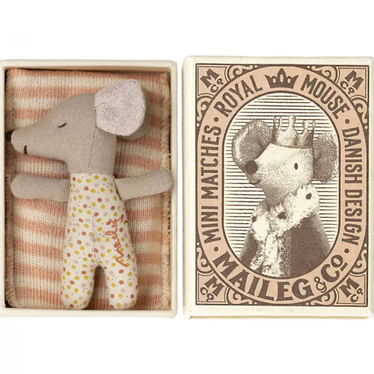 Maileg Maison De Poupee En Bois<Bebe Souris Fille Dans Sa Boite