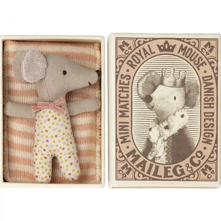 Maileg Maison De Poupee En Bois<Bebe Souris Fille Dans Sa Boite