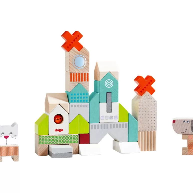 HABA Jouets Haba Fabriqués En Allemagne<Blocs De Construction En Bois "Chien Et Chat" 306086