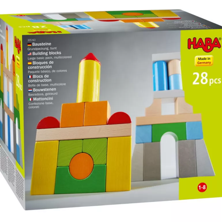 HABA Jouets Haba Fabriqués En Allemagne<Blocs De Construction MultiColorés En Bois 305163-Boite De Base
