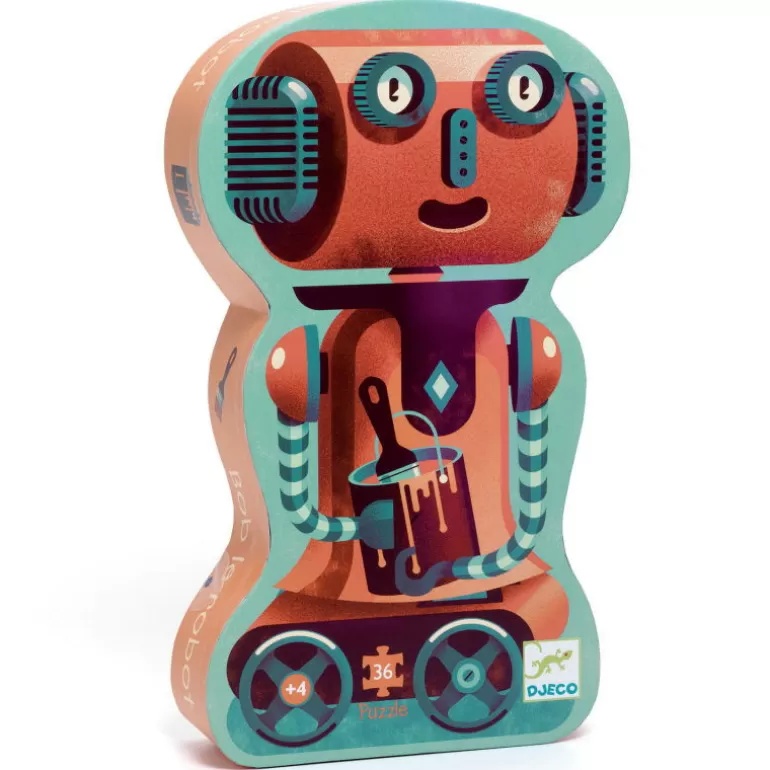 Djeco Puzzle Djeco<Bob Le Robot, Puzzle 36 Pcs Silhouette 7239