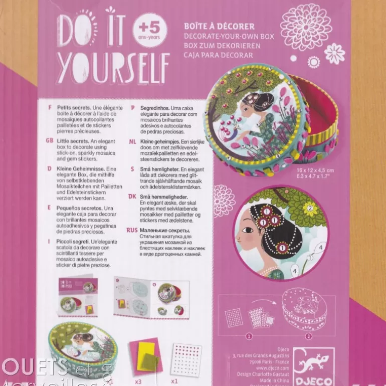 Djeco Autocollants Et Décalcomanies<Boite A Décorer "Petits Secrets" Diy 7906