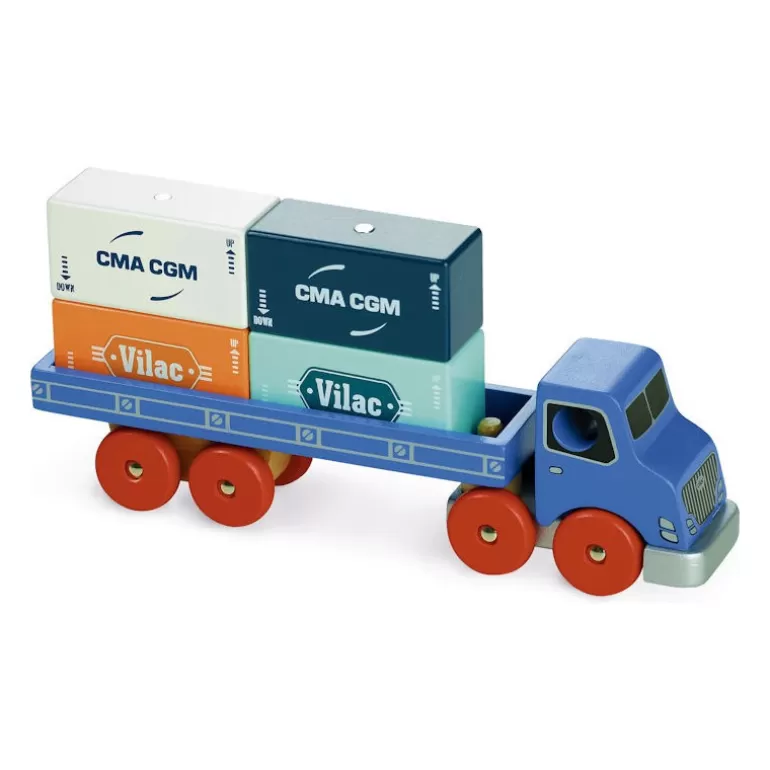 VILAC Jouets Cubes En Bois<Camion Porte-Containeurs 2358