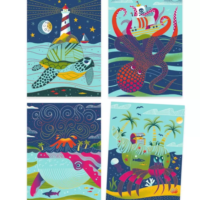 Djeco Cartes À Gratter<Cartes À Gratter Duo Color "Dessus-Dessous" 9714
