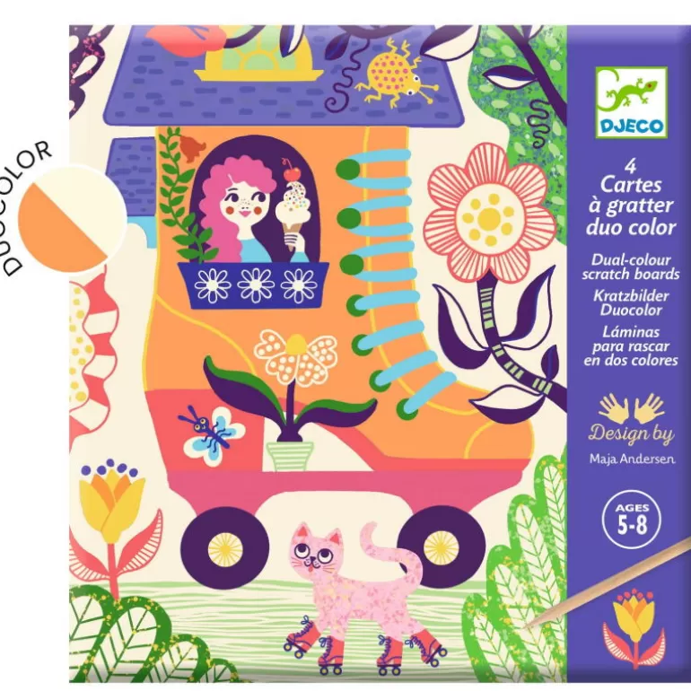 Djeco Cartes À Gratter<Cartes À Gratter Duo Color "Droles De Maisons" 9713