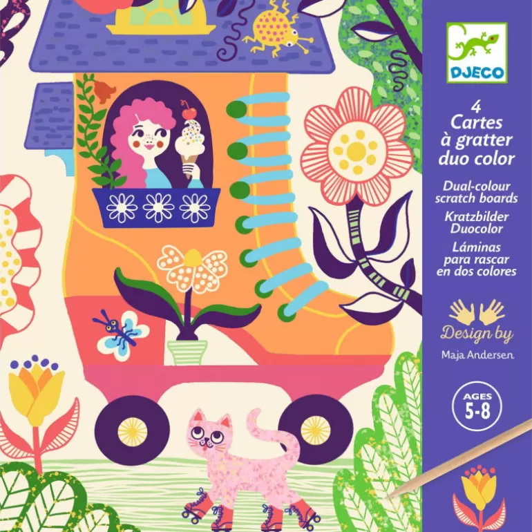 Djeco Cartes À Gratter<Cartes À Gratter Duo Color "Droles De Maisons" 9713