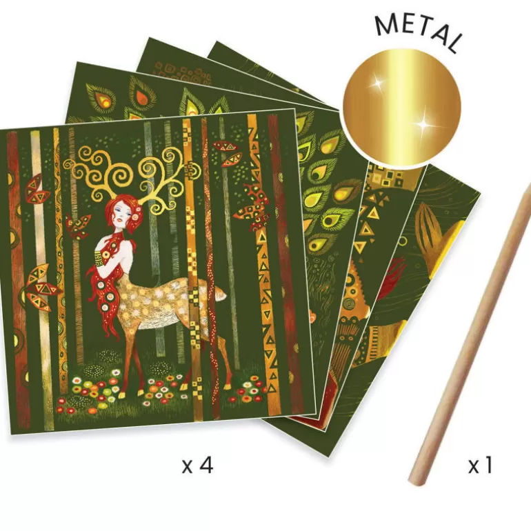 Djeco Djeco Inspired By<Cartes À Gratter "Golden Muses" 9374 Inspired By Gustav Klimt