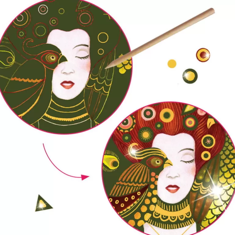 Djeco Djeco Inspired By<Cartes À Gratter "Golden Muses" 9374 Inspired By Gustav Klimt