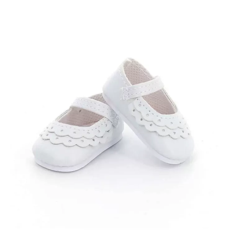 Petitcollin Poupées, Peluches<Chaussures Blanches A Bride Avec Dentelle Pour Poupées De 39 A 48 Cm