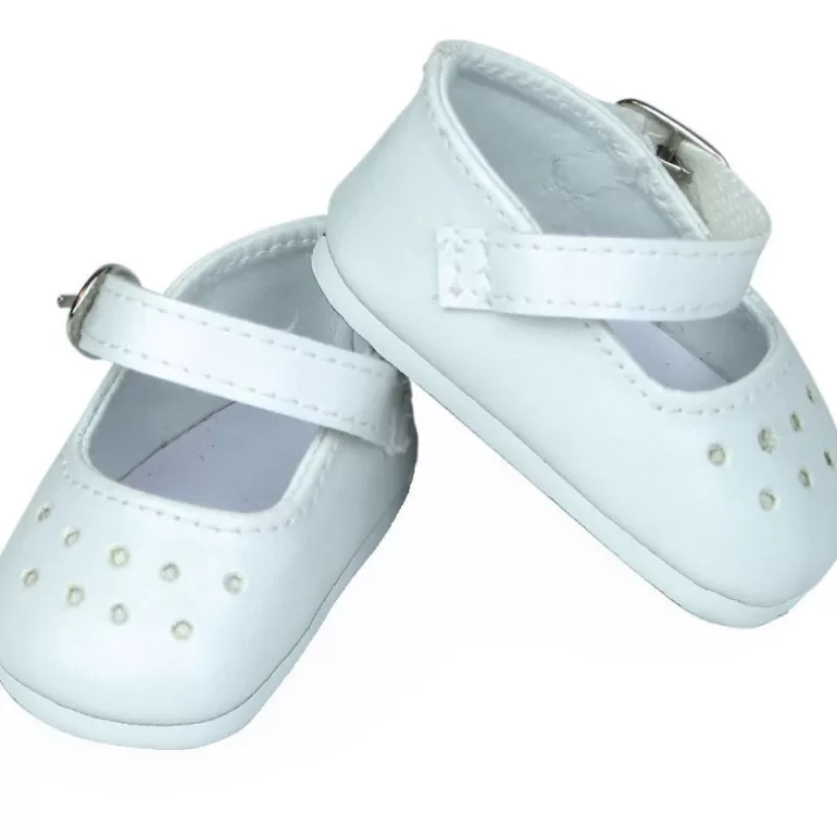 Petitcollin Poupées, Peluches<Chaussures Blanches A Bride Pour Poupées De 39 A 48 Cm