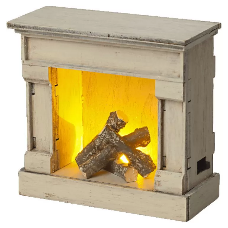 Maileg Maison De Poupee En Bois<Cheminee Miniature Vintage Blanche Pour Souris