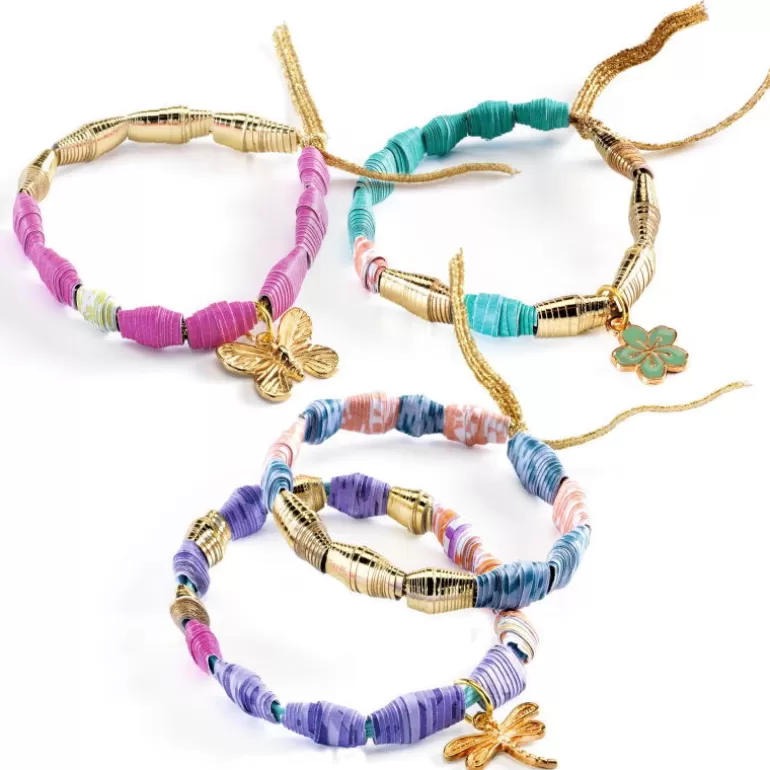 Djeco Perles, Savons, Bougies<Chics Et Dores Perles De Papier Et Bracelets A Creer Diy 7972