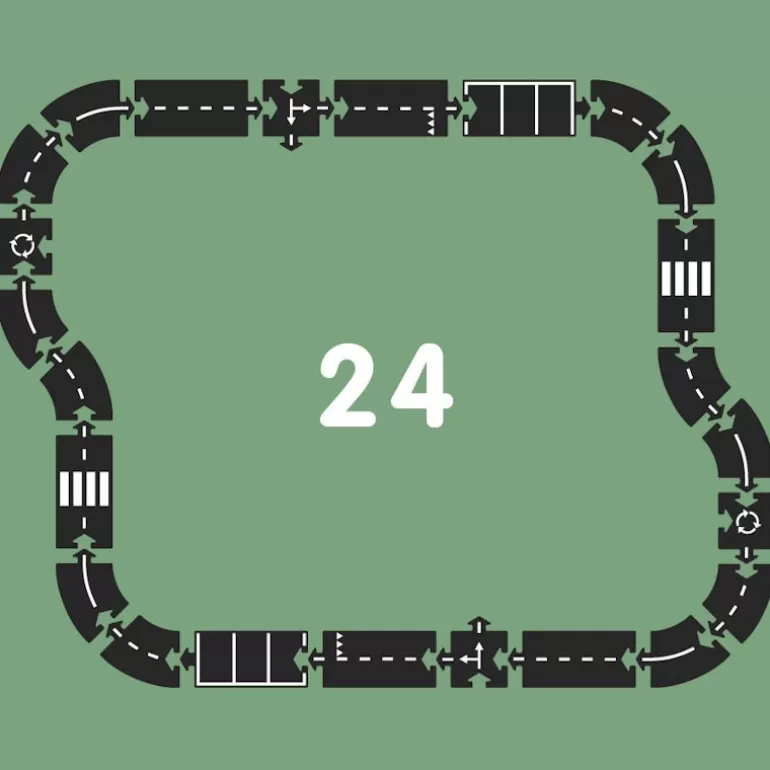 Waytoplay Toys Circuits De Routes Waytoplay<Circuit De Route Flexible Waytoplay, Coffret Autoroute 24 Pcs