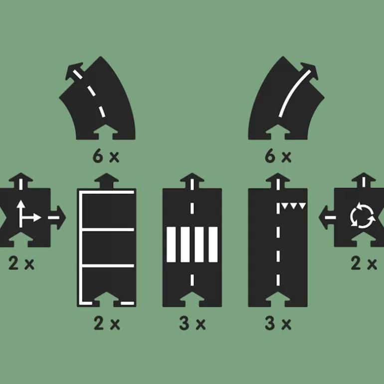 Waytoplay Toys Circuits De Routes Waytoplay<Circuit De Route Flexible Waytoplay, Coffret Autoroute 24 Pcs