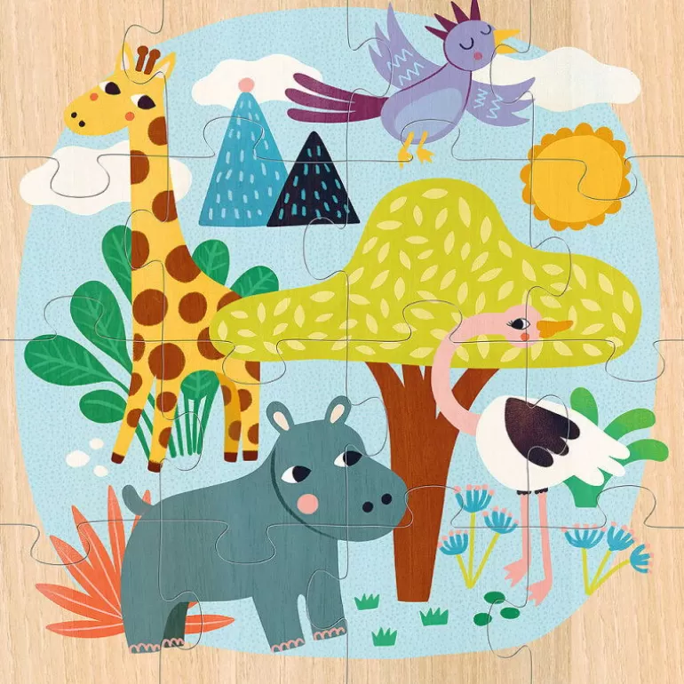 VILAC Puzzles Dès 4 Ans, 36 Pcs<Coffret 3 Puzzles En Bois 'Animaux Du Monde' Michelle Carlslund 8530