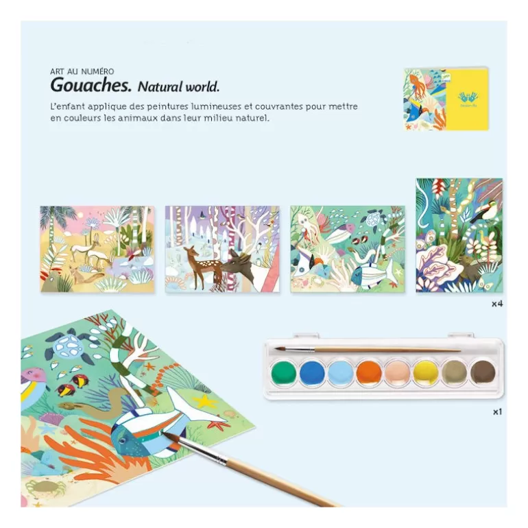 Djeco Dessin, Peinture, Coloriage<Coffret Gouaches "Natural World", Art Au Numero 8965