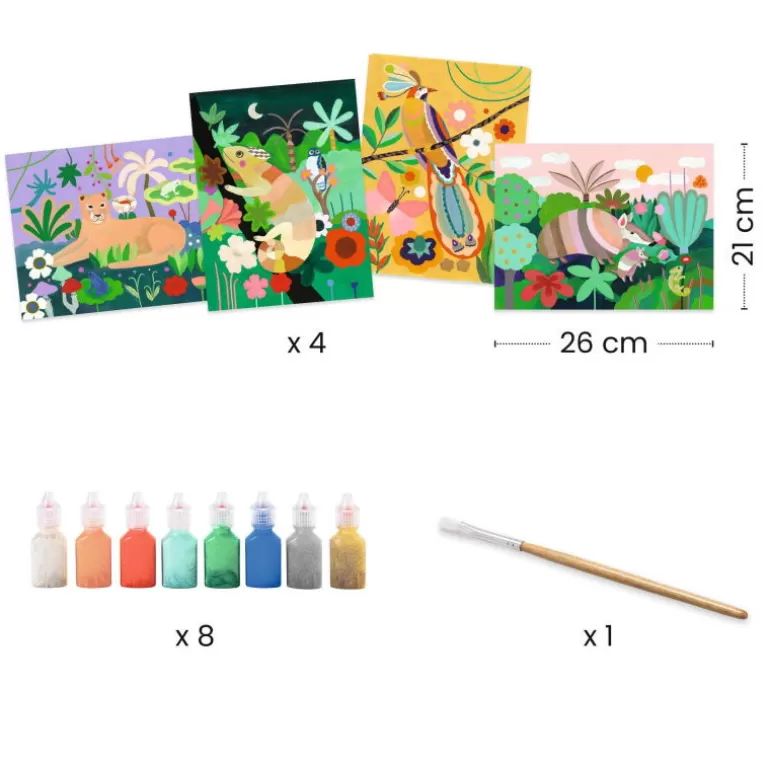 Djeco Dessin, Peinture, Coloriage<Coffret Peinture 3D "Foret Tropicale" 8968