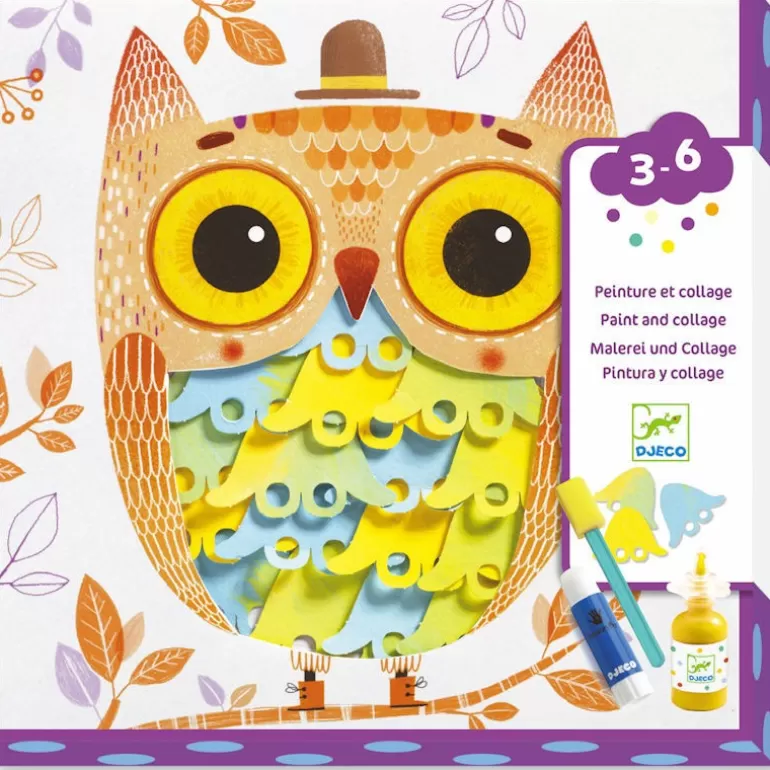 Djeco Bricolage Enfant<Coffret Peinture Et Collage "Oh, C'Est Chouette !" 9688