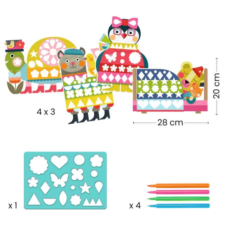 Djeco Pochoirs Djeco<Coffret Pour Dessiner Au Pochoir "Norme Mais Drole" 9888