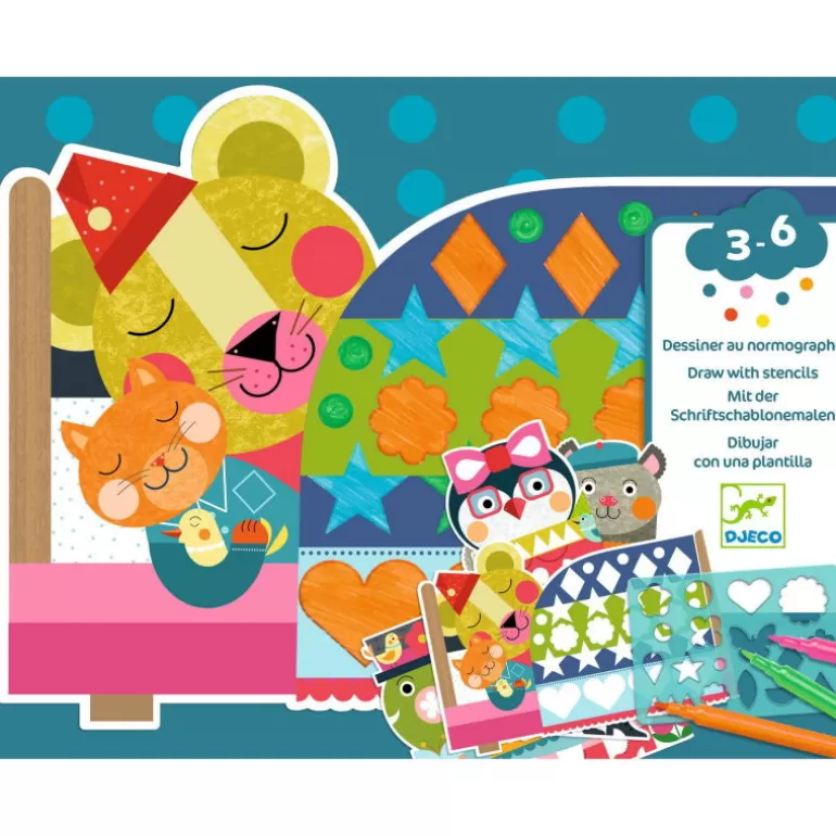 Djeco Pochoirs Djeco<Coffret Pour Dessiner Au Pochoir "Norme Mais Drole" 9888