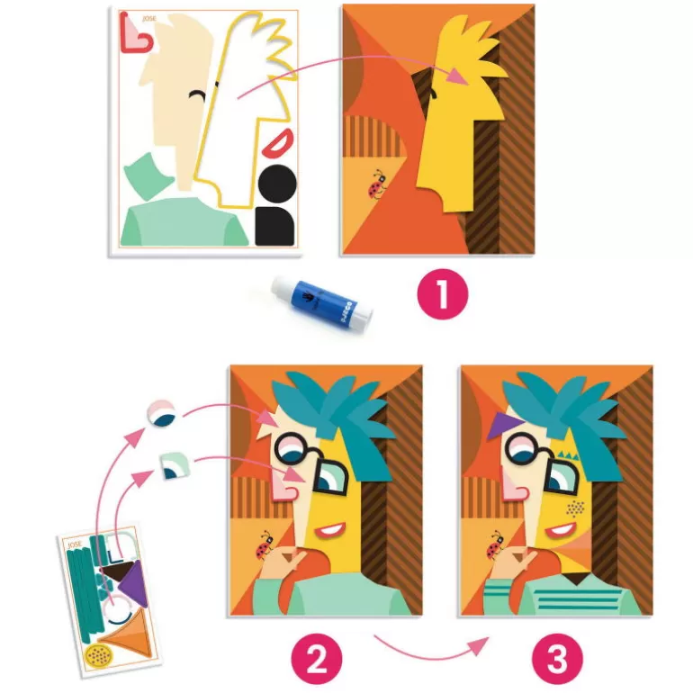 Djeco Djeco Inspired By<Collages "Tetes Au Carre" 9377 Inspired By Pablo Picasso