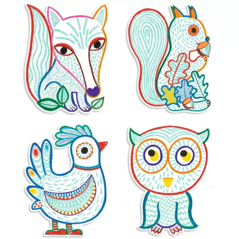 Djeco Dessin, Peinture, Coloriage<Coloriages A Reveler "Animaux De La Foret" 0063