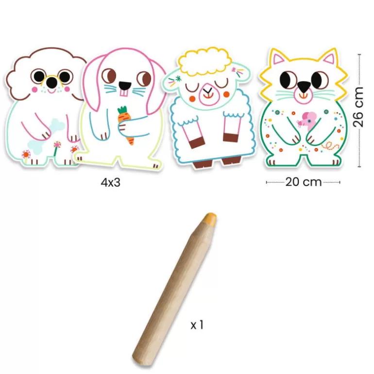 Djeco Dessin, Peinture, Coloriage<Coloriages A Reveler "Animaux Familiers" 0061