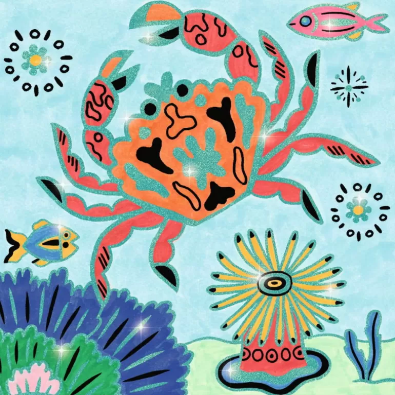 Djeco Dessin, Peinture, Coloriage<Coloriages Brillants "Sous La Mer" 9698