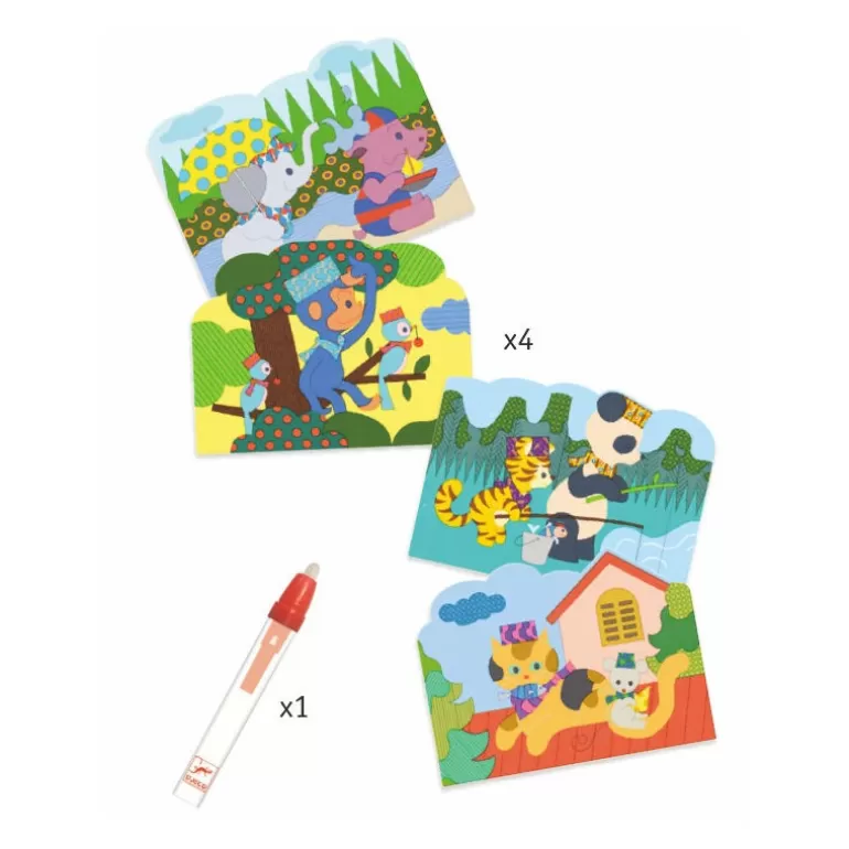 Djeco Dessin, Peinture, Coloriage<Coloriages Magiques A L'Eau "Cache Dehors" 9065