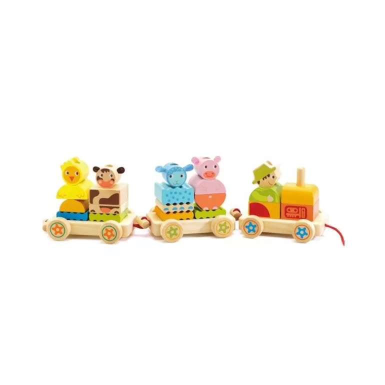 Djeco Jouets Cubes En Bois<Creaferme, Jouet A Tirer 6314