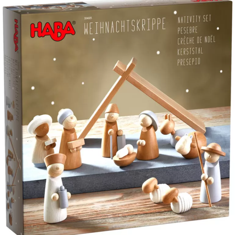 HABA Décoration Enfants<Creche De Noel En Bois 304685